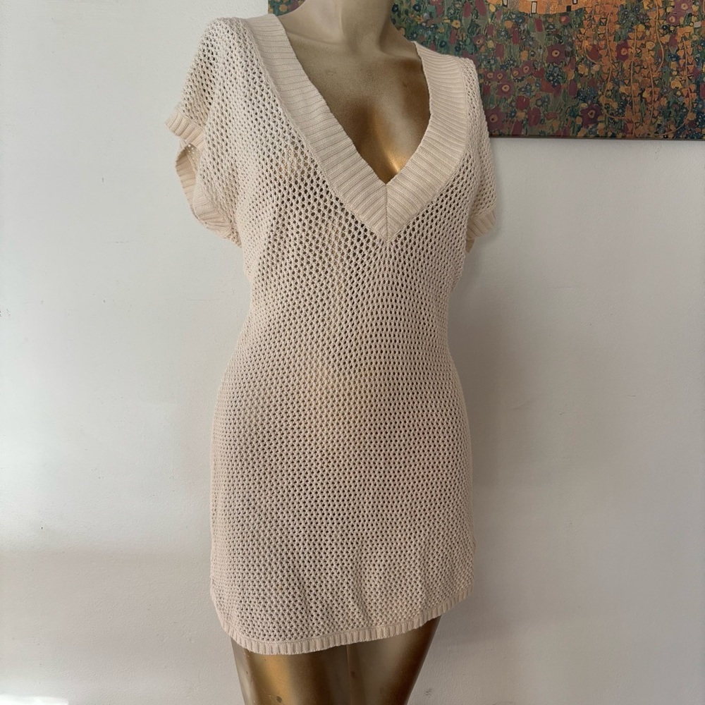 Vintage 90s Old Navy Open Knit Tunic Dress